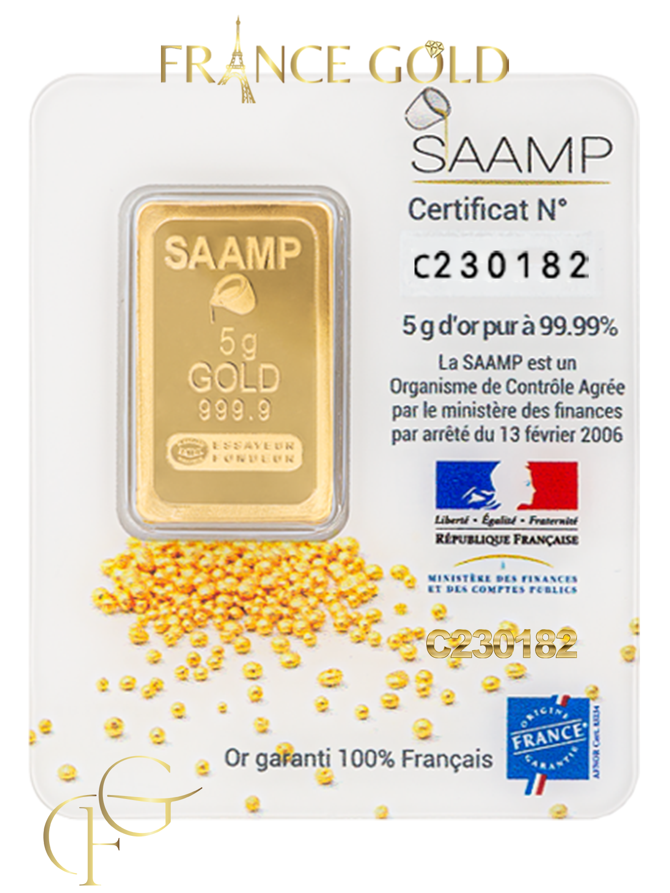 5 grammes lingot d'or - Pack Liberté – Image 4