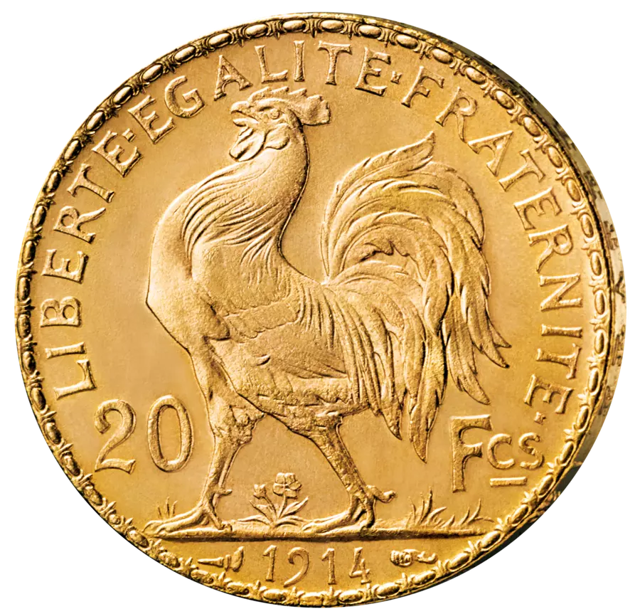 pièces d'or 20 francs marianne coq