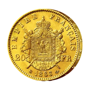 20 FrancsNapoleon III Tete Lauree france gold