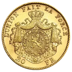 ACHAT OR 20 FRANCS LEOPOLD II UNOIN LATINE FRANCE GOLD