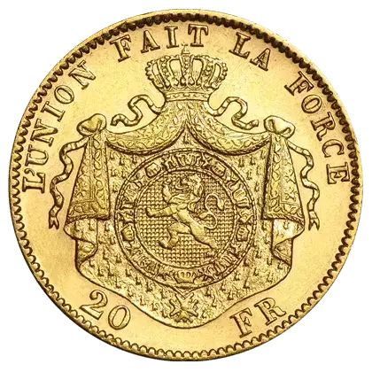 ACHAT OR 20 FRANCS LEOPOLD II UNOIN LATINE FRANCE GOLD