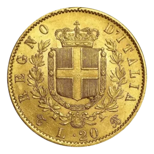 20 lire or vittorio emanuele ii FRANCE GOLD
