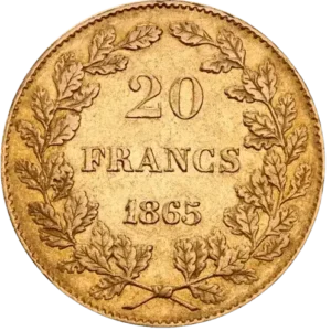 ACHAT OR 20 FRANCS LEOPOLD I UNOIN LATINE FRANCE GOLD