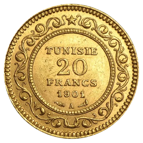 pièce d'or 20 FRANCS TUNISIE