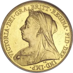 4 Piece Or Souverain Victoria Veuve ou Voilee de 1893 a 1901