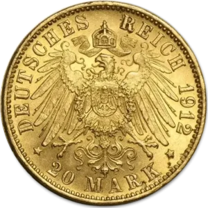 VALEUR DE RACHAT 20 Mark Or Wilhelm II