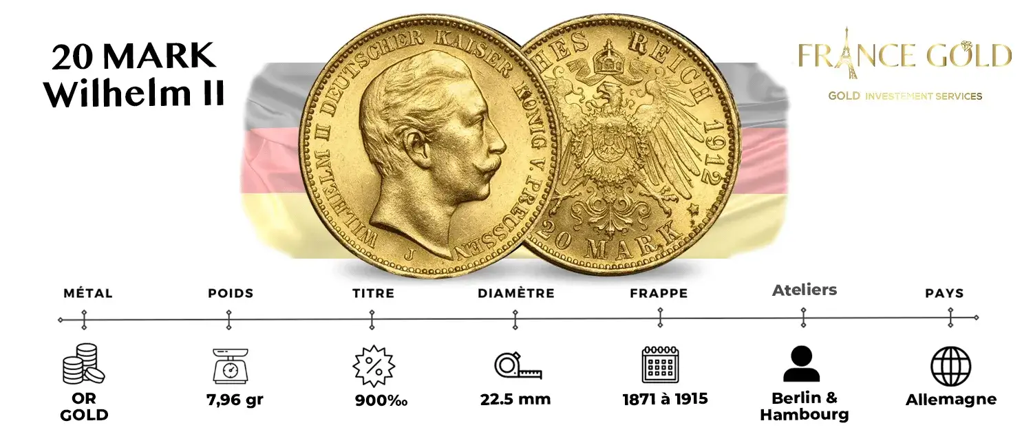 PRIX RACHAT VENTE 20 Mark Wilhelm ii FRANCE GOLD